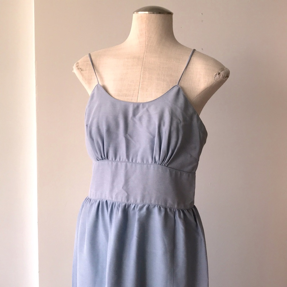 Dove grey/blue custom Sig Plach gown